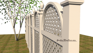 Arched Fence Design - Lattice and a laminated arch