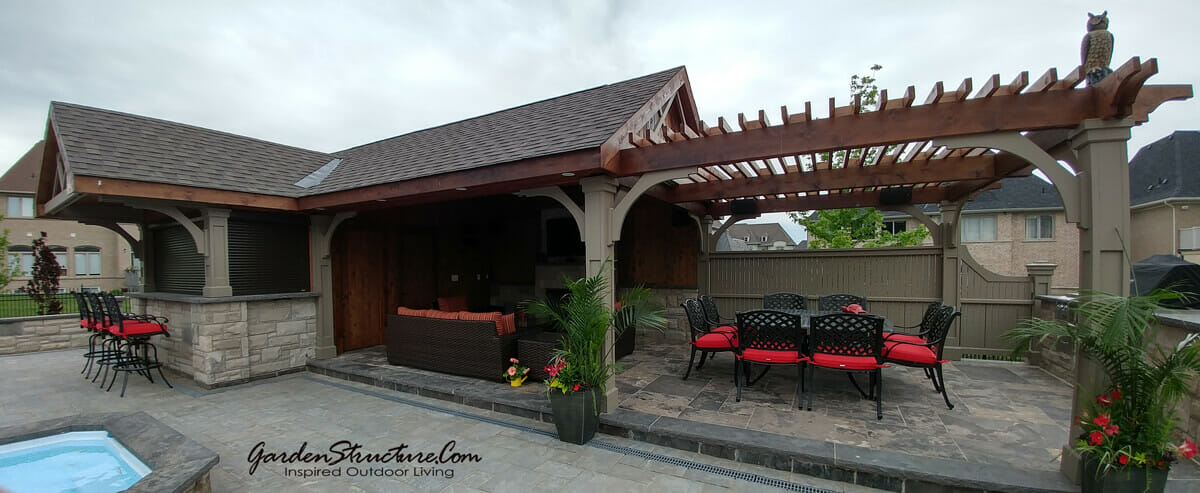 Cabana design with bar, den and dining