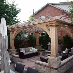 Pergola Plans for mounting within a retaining wall