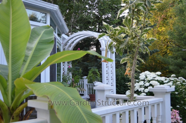 elliptical arbor or curved arch in red cedar