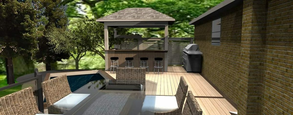 Deck design with stand up bar!