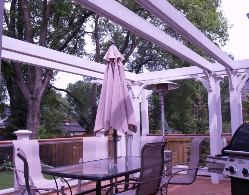 Lorne Park Deck Builders with Pergola and Glass, Prefinished Cedar