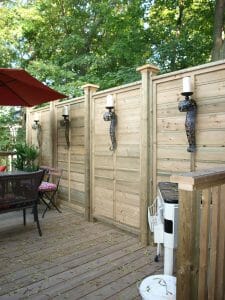 We designed this fence for the yard-- as well as a retrofit into the existing deck. This project was installed near the Beach in Toronto