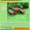 Build our modern version of a picnic table - separate benches and flexible frames to conform to uneven ground or patios