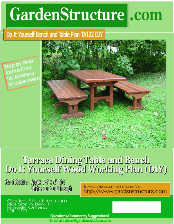 Build our modern version of a picnic table - separate benches and flexible frames to conform to uneven ground or patios