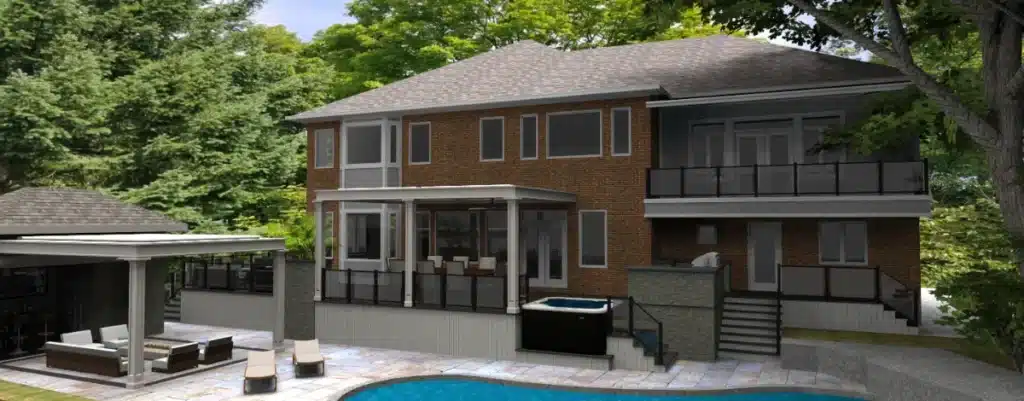 A deck design concept for a residence in North Burlington