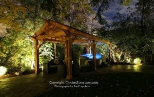 A pavilion with attached pergola in Mississauga Ontario