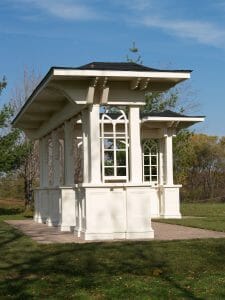 Roofed pavilion structure in Oakville - Designed for a church as an entrance to a tent for weddings