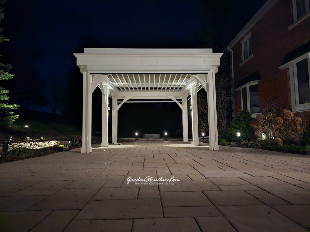 PVC pergola with retractable roof