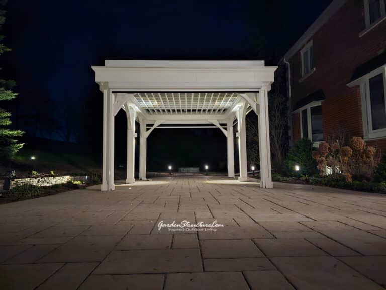 PVC Pergola retractable roof drop down screens