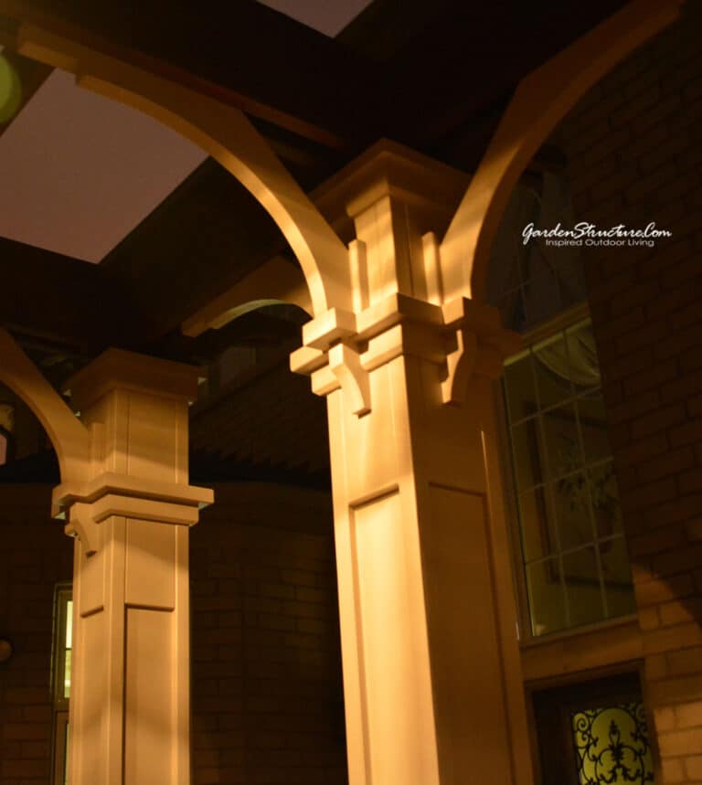 Pergola Design of Western Red Cedar with Solid Stain for a residence in Markham ON