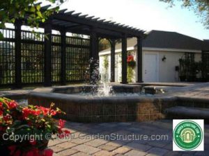 T005 Pergola in dark grey, installed in Orlando Florida - Plans are available